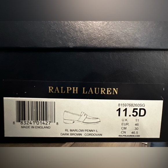 Ralph Lauren Shell Cordovan Marlow Penny Loafers US 11.5D by Crockett & Jones - Picture 2 of 11